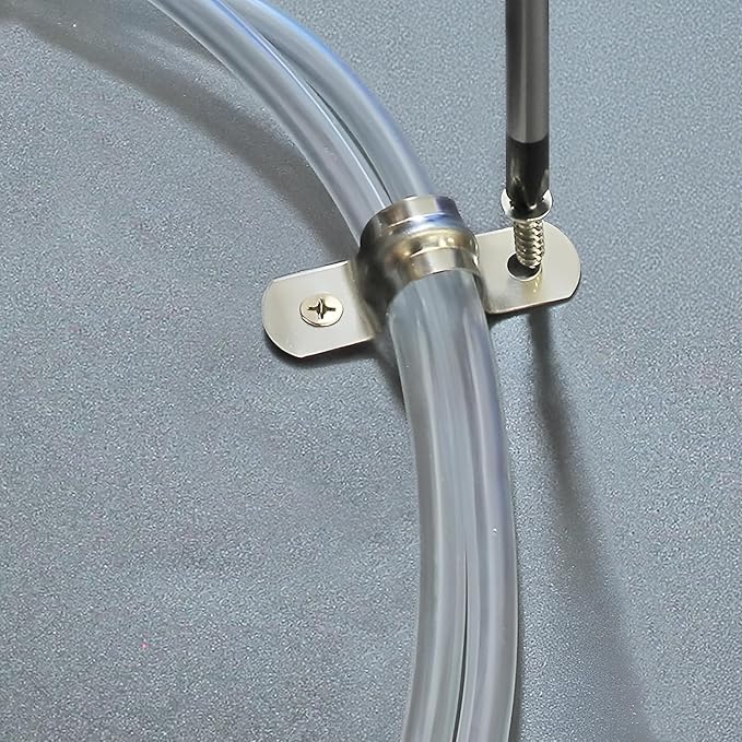 Select 100 Pack Lighting 2 Hole 1/2 Inch Rigid Pipe Straps for EMT, Heavy-Duty Zinc-Plated Steel Clips with Reinforced Rib, Conduit Strap for Pipes, Cables, and Tubes, Snap-On Installation