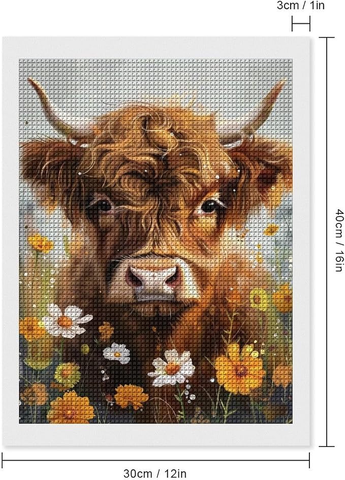 Naykow Highland Cow Diamond Painting Decor, Diamond Art Kits - Image 3