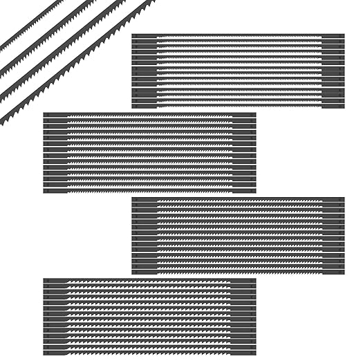 60Pcs Coping Saw Blades Set, 6-1/2-Inch Long Between Pins, Sturdy Wood Cutting Saw Blades Kit (15 TPI, 18 TPI, 24 TPI) High-Carbon Steel Pin End Scroll Saw Blade Assortment (60,10/15/18/24)
