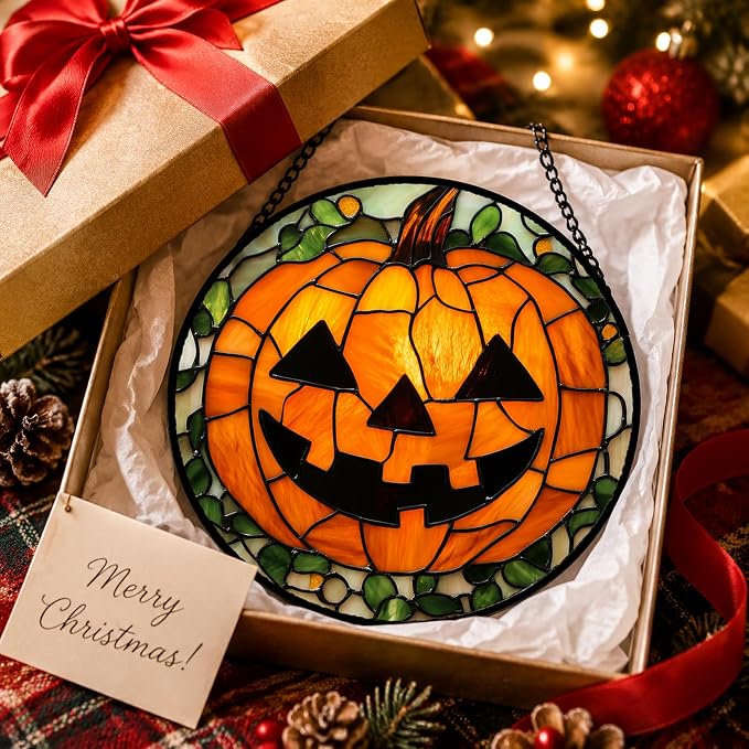 Jack-o'-Lantern Pumpkin Acrylic Suncatcher - Image 4