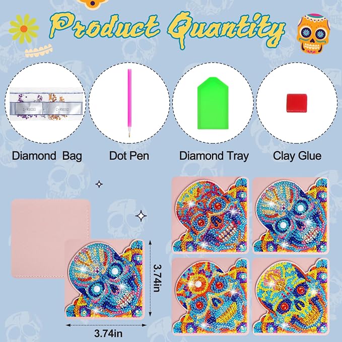 WIVICO 4Pcs Diamond Painting Bookmarks, Diamond Pearl Art Kits - Image 5
