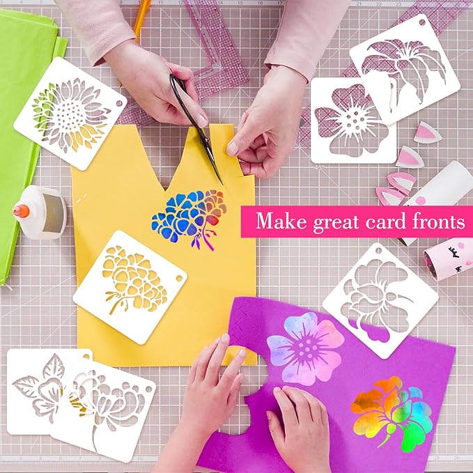 Ymapinc 20 Pcs 2.95 Inch Flower Stencils - Image 5