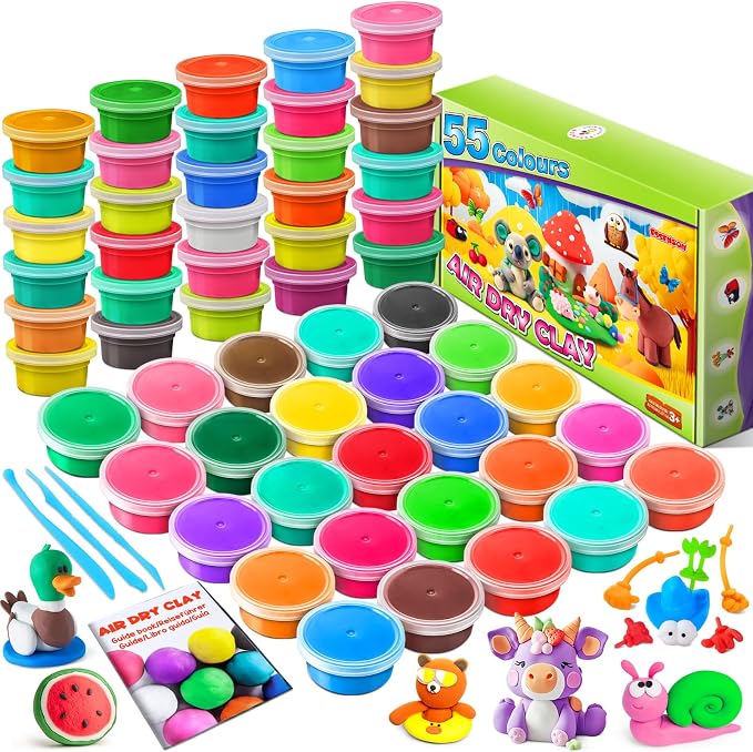 Modeling Clay Kit, 55 Colors Air Dry Clay | DIY Molding Clay by ESSENSON