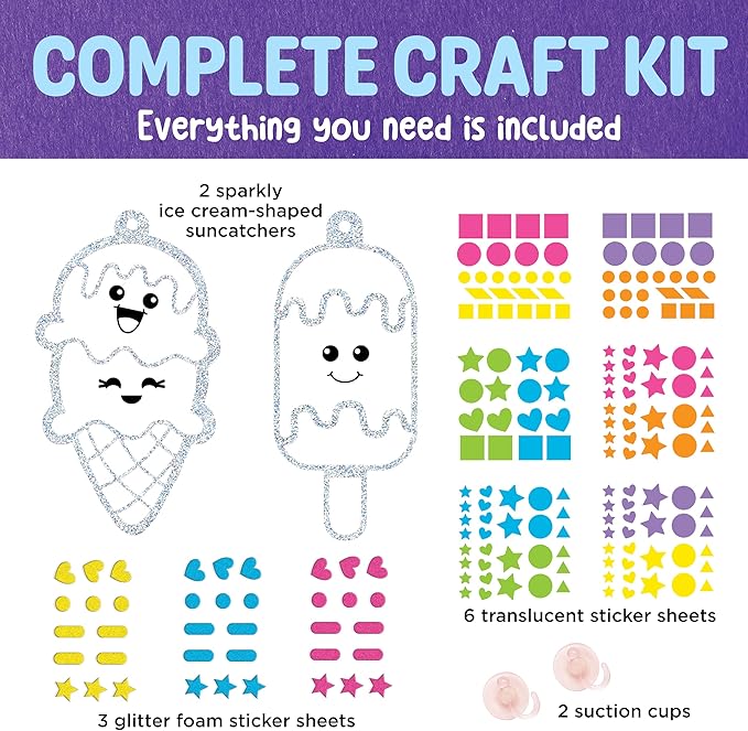 Creativity for Kids Sticker Sun Catchers Mini Craft Kit: Create 2 Suncatchers - Image 3