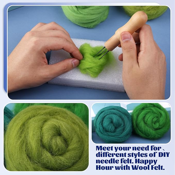 Mayboos 10 Colors Needle Felting Wool, Fiber Wool Yarn Roving, Spinning Wool - Image 6