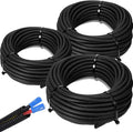 Sasylvia 1/4", 1/2", 3/8" x 150 Ft Split Wire Loom Tubing Automotive Wire Loom Assortment Split Cable Sleeves Bulk Flexible Electrical Conduit Protective Kit
