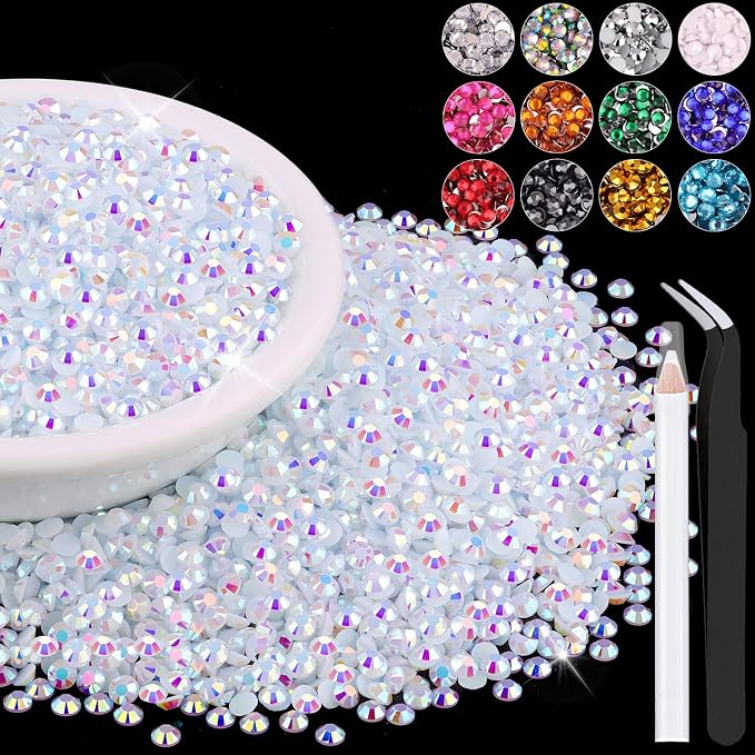 8000PCS 3mm Resin Jelly Rhinestones in Bulk, Bedazzling Flatback Crystals by BELLEBOOST
