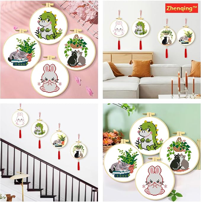 Zhenqing 4 Cute Animal Cross Stitch Kit - Image 7