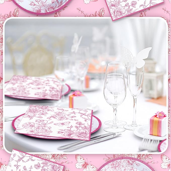 Zhehao 120 Pcs Disposable Paper Plates and Napkins Bulk Birthday Party - Image 5