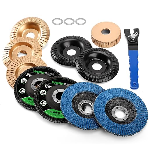 14pcs Wood Carving Disc Set for 4 in 4.5 in Angle Grinder | For Quick Rough by WORKEASE