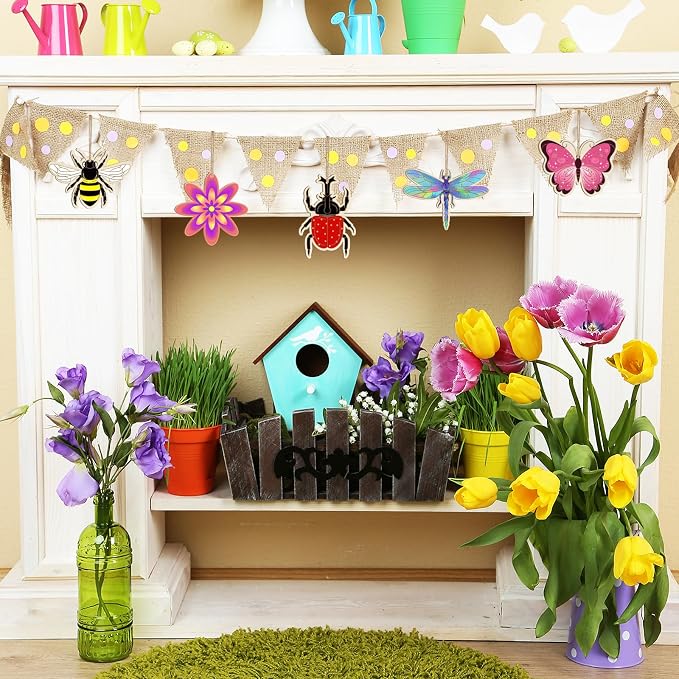 Sophena 80PCS Wooden Spring Ornaments to Paint, 8 Styles DIY Blank Unfinished - Image 4