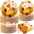 50 Guests Thanksgiving Fall Plates and Napkins Party Supplies Autumn Leaves by Qyeahkj