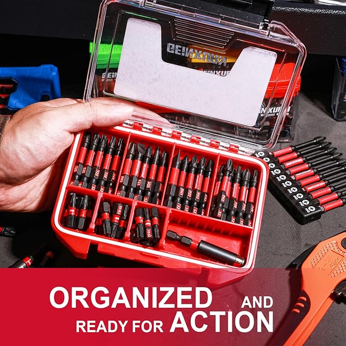 Impact Screwdriver Bits Set, 71pieces Case Storage Magnetic S2 Steel Multi Insert Power Bits Tips with Impact Bit Holder