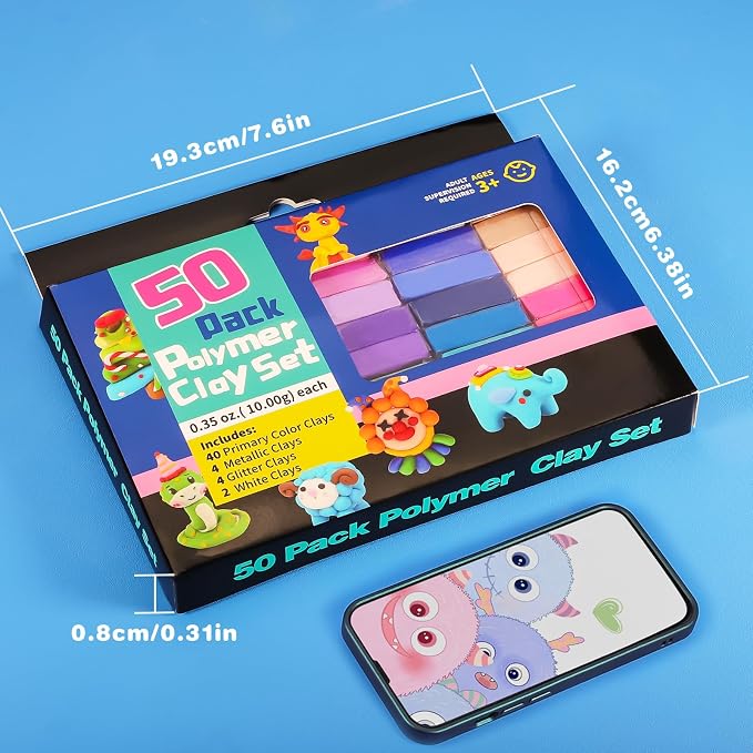 CiaraQ Polymer Clay Kit, Mini Modeling Clay Set | - Image 6