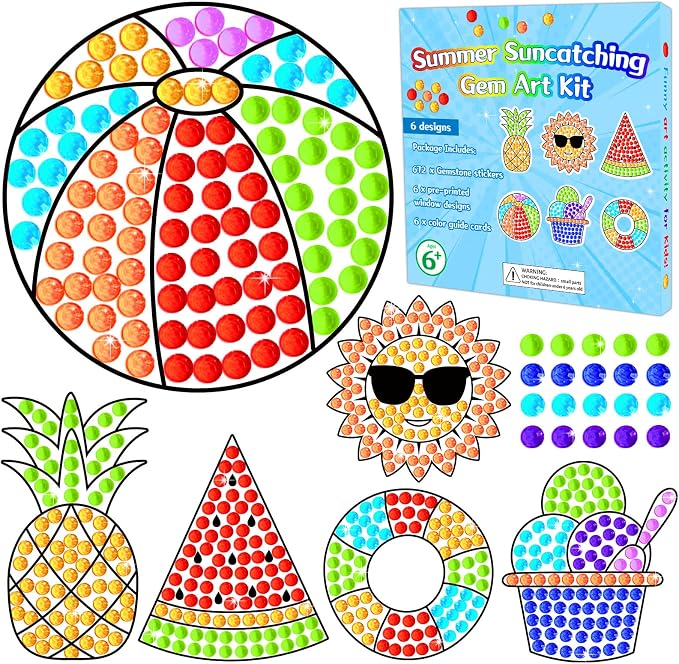 Qyeahkj 6pcs Summer Arts and Crafts Kits Suncatcher Easy Art Craft by Qyeahkj