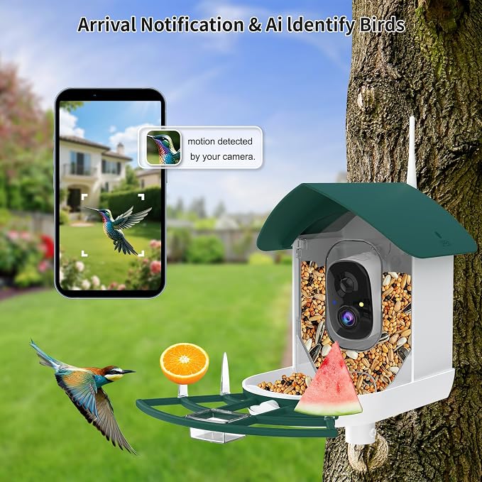 Bird Feeder with Camera, AI Identify Birds Species, Smart Birds Camera with - Image 2