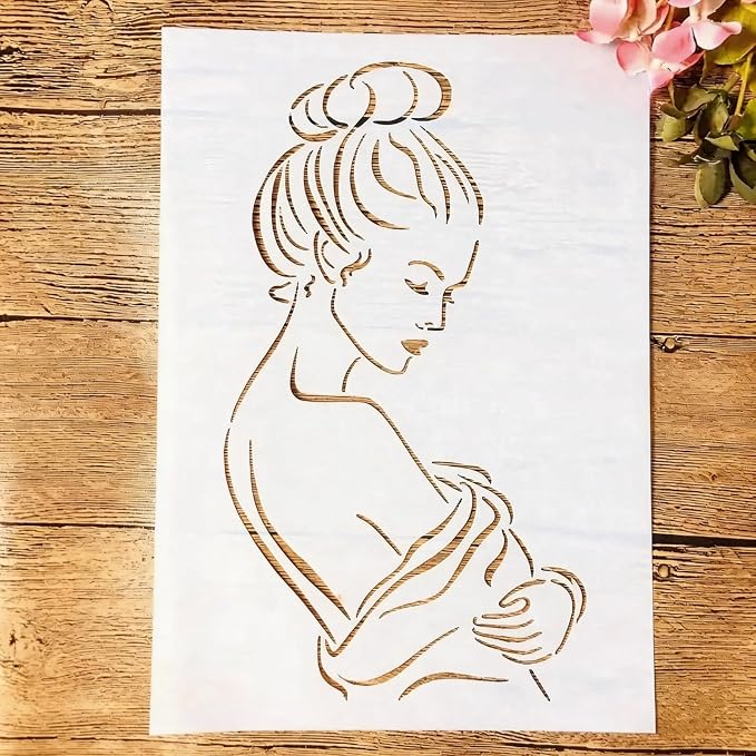 TIAMECH A4 Reusable Woman Profile View Stencil by TIAMECH
