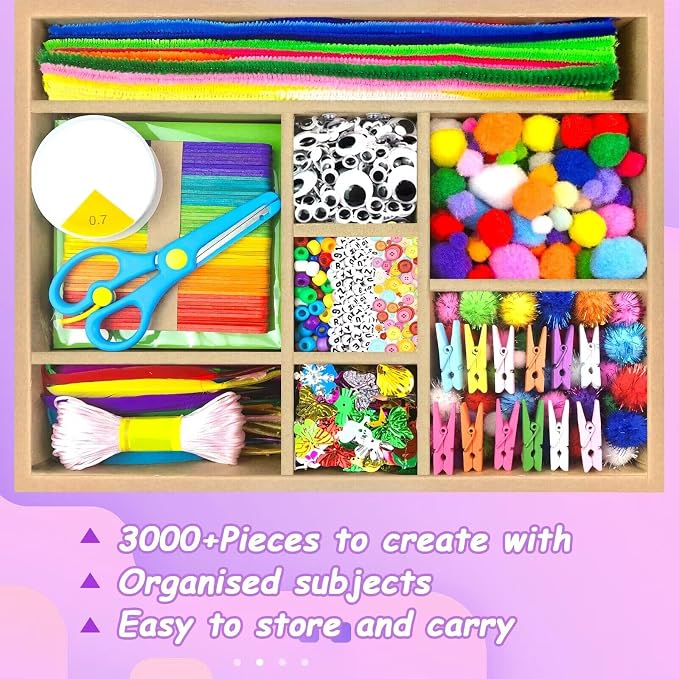 VLUSSO 3000Pcs DIY Arts and Crafts Supplies Kit - Image 3