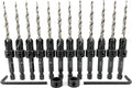 FTG USA 12 Pc #8 (11/64") Countersink Drill Bit Set with Depth Stop Collar, Hex Wrench - Tapered Drill Bits for Wood