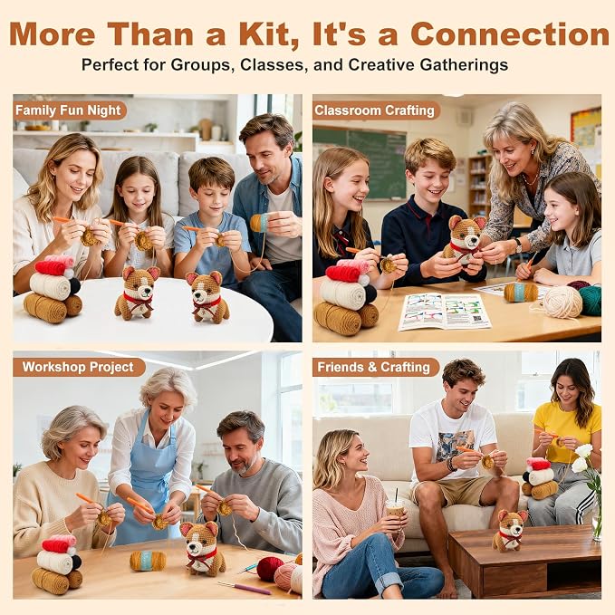 Faircosy Animal Crochet Kit for Beginners: Includes Complete Tools Ample Yarn - Image 4