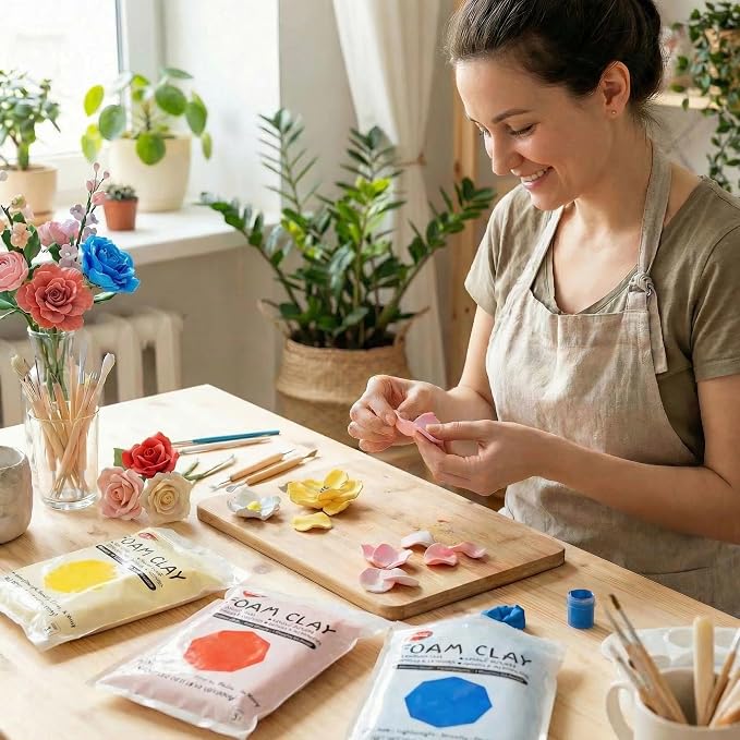 BOHS Air Dry Foam Clay Kit, Primary Colors – 3 Pack, 3.3 Lbs Total, Squishy & - Image 2