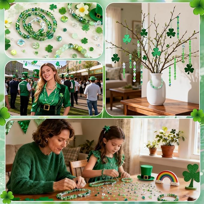 636pcs St. Patrick's Day Glass Beads - Image 2