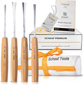 Hand-Sharpened Wood Carving Tools Set of 4 Fishtail Chisels and Gouges by SchaafTools