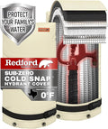 Redford Supply Co. Cold Snap (0°F) Large Outdoor Faucet Covers for Winter Freeze Protection, 14"W x 27"H, Foam Spigot Covers Winter Insulated, Outside Pipe Cover, Insulated Hose Bib Cover (Beige)
