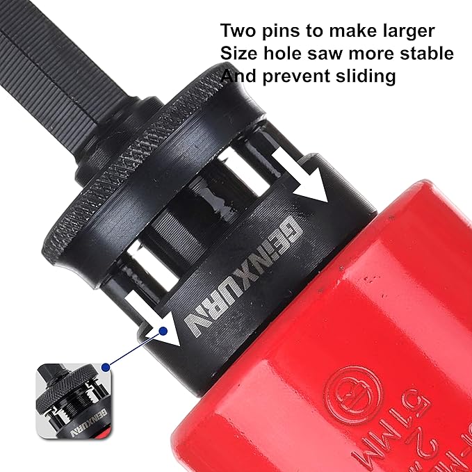Quick Change Hole Saw Mandrel, 7/16-Inch and 3/8 Inch Hole Saw Arbor with 3Pcs Central Drill/2PCS Hex wrench/2Pcs Spring