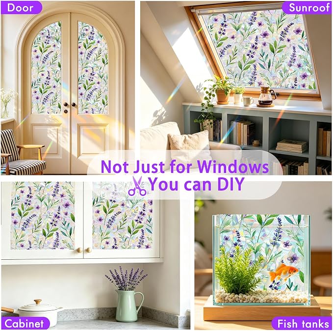 SOMWISE Rainbow Window Privacy Film, Heat Control, UV Blocking, Anti-Glare - Image 8