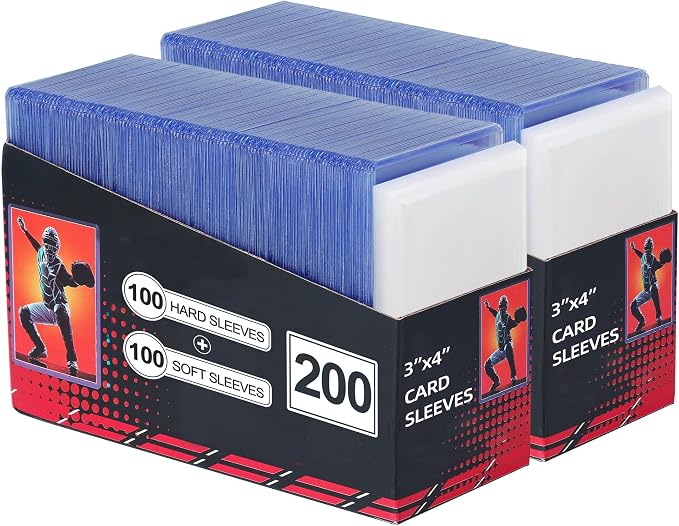 400 Card Sleeves, Baseball Card Sleeves, Hard Plastic Card Holder by Unknown
