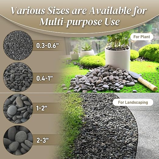 Quibbay 5 lbs Natural Mexican Beach Pebbles, 1-2 Inch Large River Rocks - Image 6