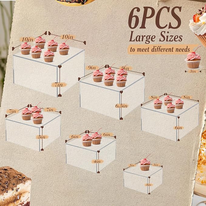 6 PCS Buffet Risers, Large Food Risers - Image 2