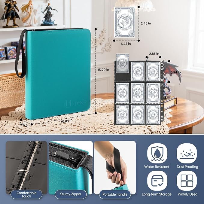 Trading Card Binder, Premium 9 Pocket Double Sided 720 Pocket PU Card - Image 2