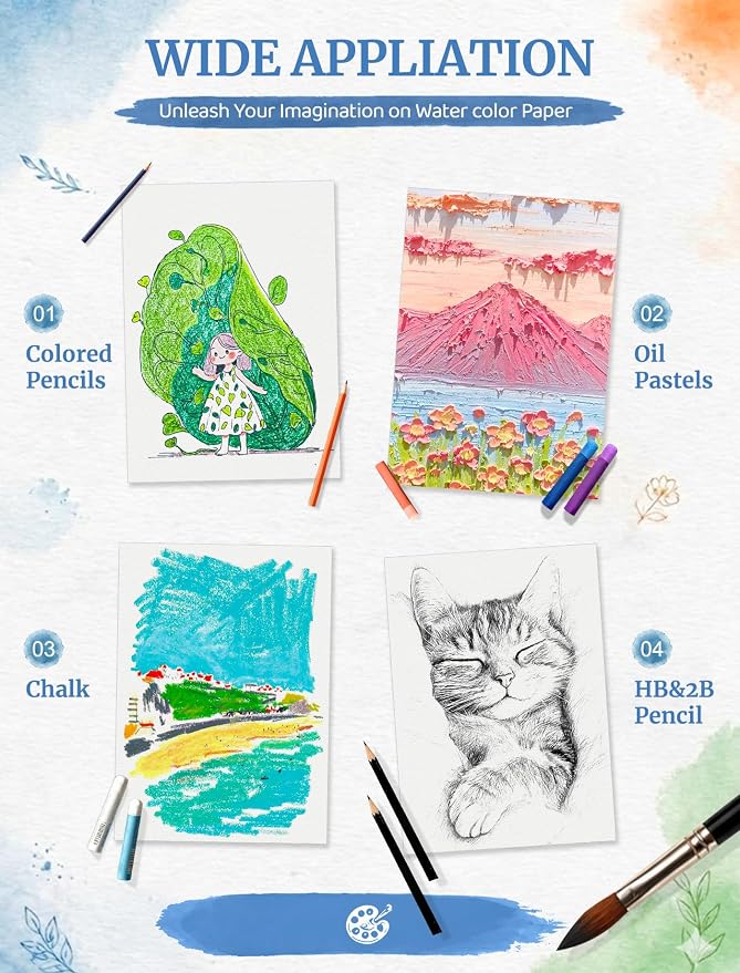 168 Sheets 5x7 Watercolor Paper Bulk, Cold Press Watercolor Paper 5x7, 110 - Image 6