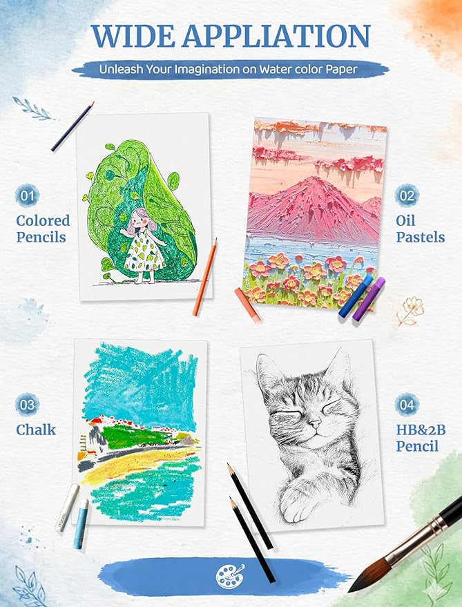 84 Sheets Watercolor Paper 5x7, 110 LB/230 GSM Water Color Paper 5 x 7 - Image 6