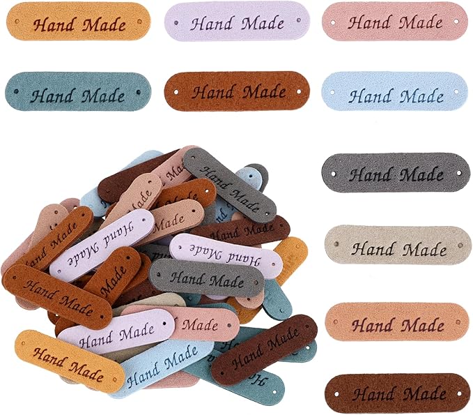 50pcs Handmade Tags for Crochet Handmade Leather Labels Faux Handmade by Sliverdew