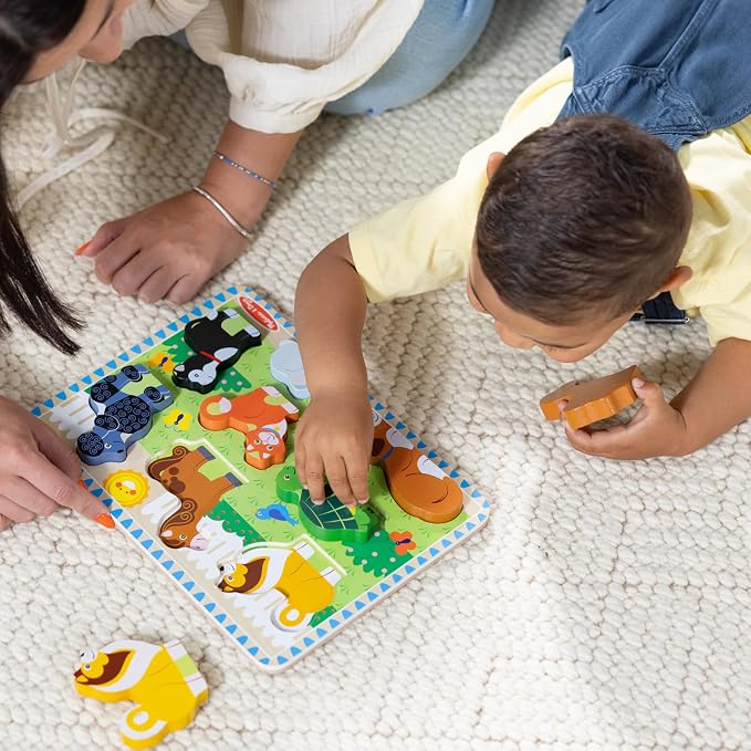 Melissa & Doug Pets Wooden Chunky Puzzle, Educational Screen Free Activity - Image 8