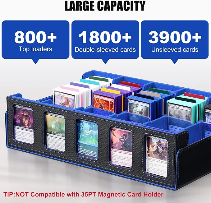 Trading Card Storage Box with Commander Display, 5-Row Deck Case with Removable - Image 2