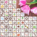 Flower Stencils for Painting, Professional Art Drawing Templates 64PCS 3x3 by Felixcraft-DIYDreamscape