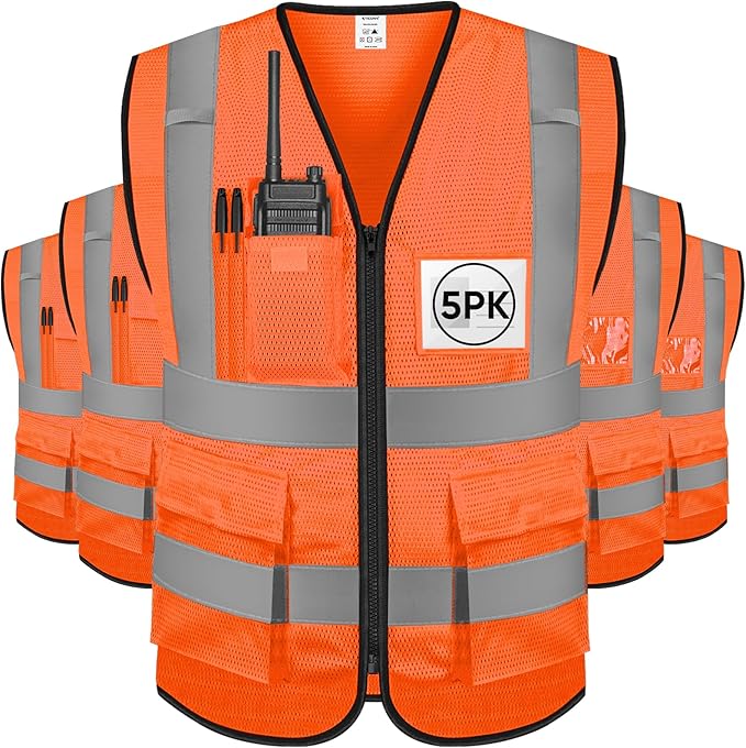 TICONN Reflective Safety Vest High Visibility Class II Mesh Vest for Women & Men Meets ANSI Standards