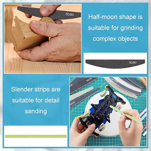 Honoson 60 Pcs Sanding Sticks for Plastic Models Set Include 30 Polishing - Image 6