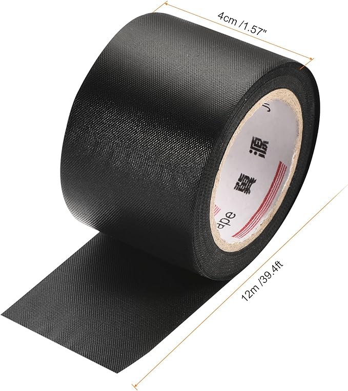 MECCANIXITY Pipe Wrap Tapes Non-Adhesive 4cmx12m Protective Waterproof Tube Protector for Air Conditioner HVAC Pipes, PVC Black Pack of 3