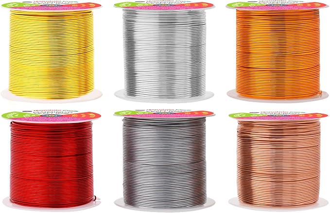 Mandala Crafts 22 GA Gray Copper Red Assorted Anodized Aluminum Craft Wire | by MandalaCrafts