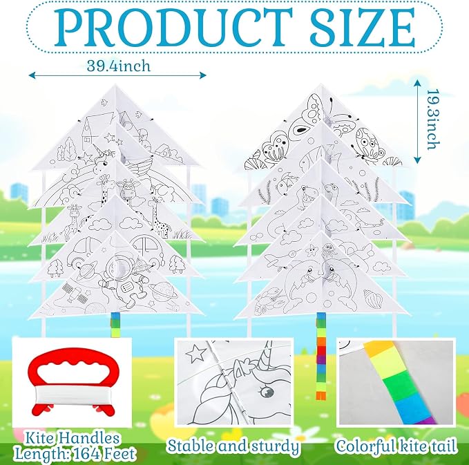 Libima 30 Pack Large Kites for Kids and Adults Bulk 39.4 Inch DIY Making Kit - Image 2