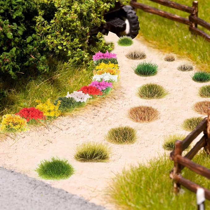 Draupnir 129 Pcs Static Grass Tuft Model Flower Vegetation Groups Self Adhesive - Image 2