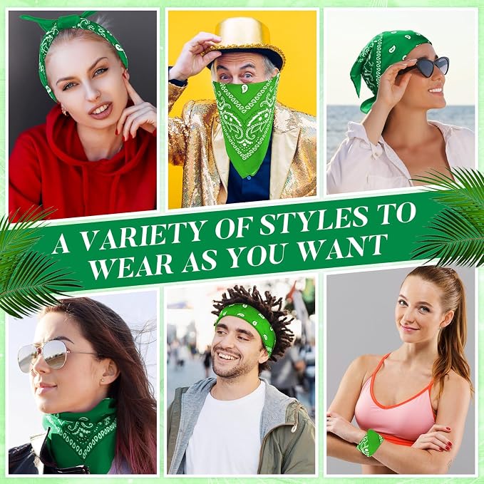 100 Pack Bandanas Unisex Paisley Bandanas Bulk Multi Purpose Cowboy Head Wrap - Image 7