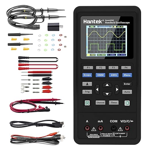 Hantek 2C42 Handheld Oscilloscope Multimeter 2 in 1 Multifunction Tester 2CH+DMM 40MHz Scope
