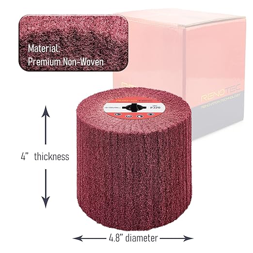 120x100mm Non-Woven Abrasive Flap Wire Drawing Polishing Burnishing Wheel for The Surface Treatment of Metal Products (320 GRIT)