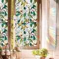 Floral Stained Glass Window Privacy Film, Retro Decorative Rainbow Window by UQRUI